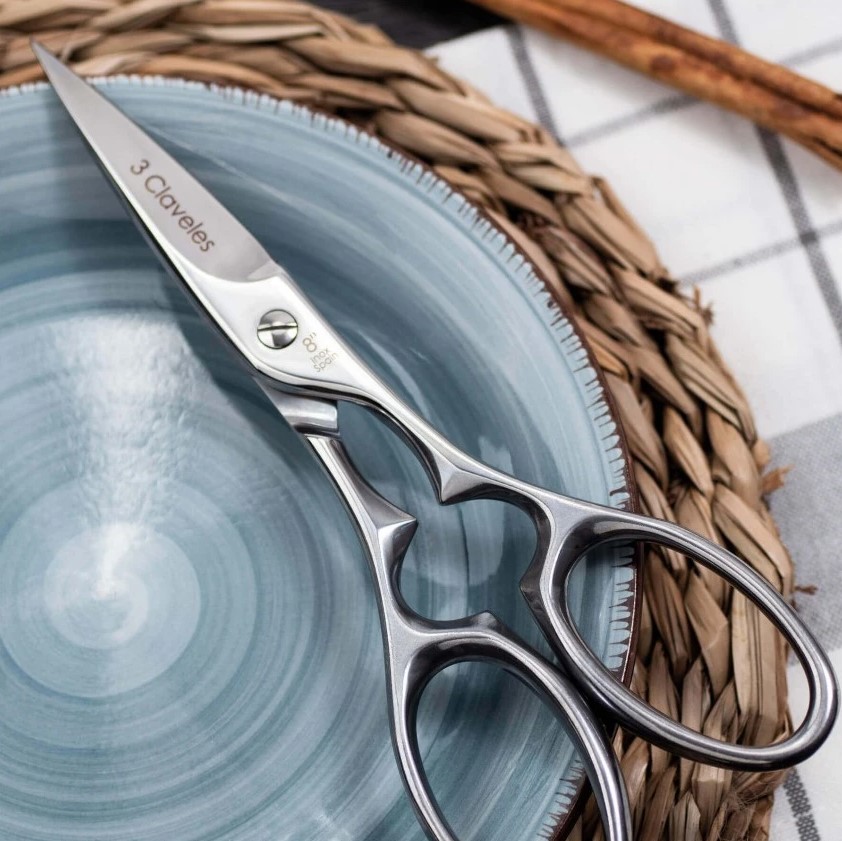 Ciseaux de cuisine Star 8" en acier inoxydable avec finition brillante