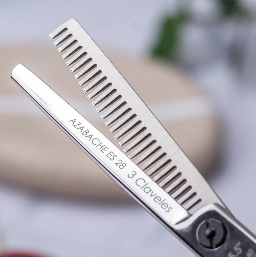 Azabache ES28 5,5" tesoura de cabeleireiro 3 Claveles