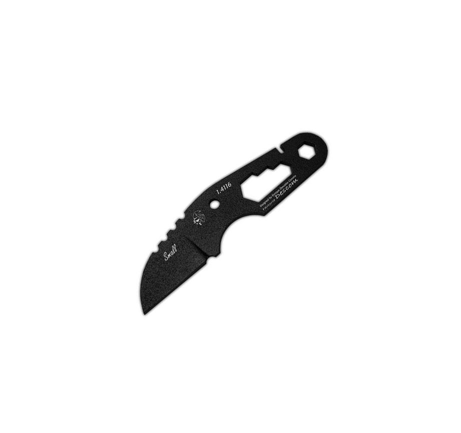 JV Small lacado negro cuchillo con funda kydex para bolsillo
