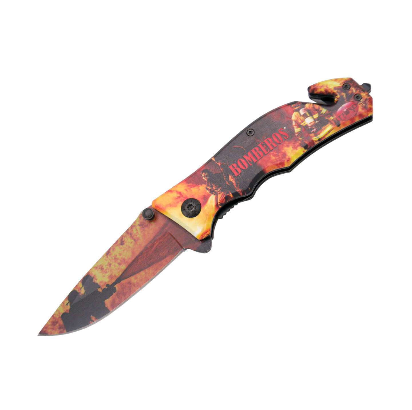 Tactical knife coated with Firefighter design