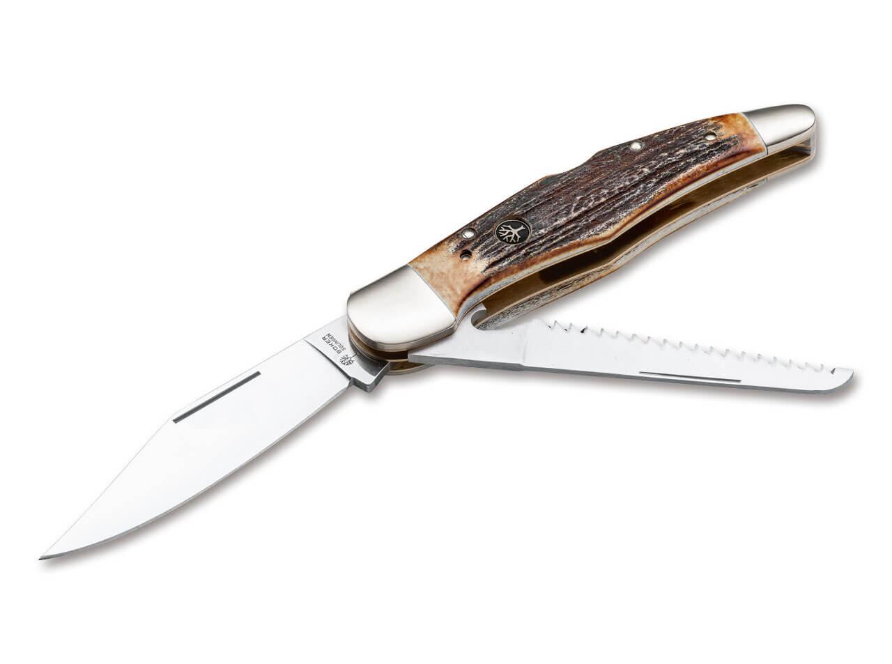 Hunters Knife Duo couteau multi-usages avec manche en corne de cerf