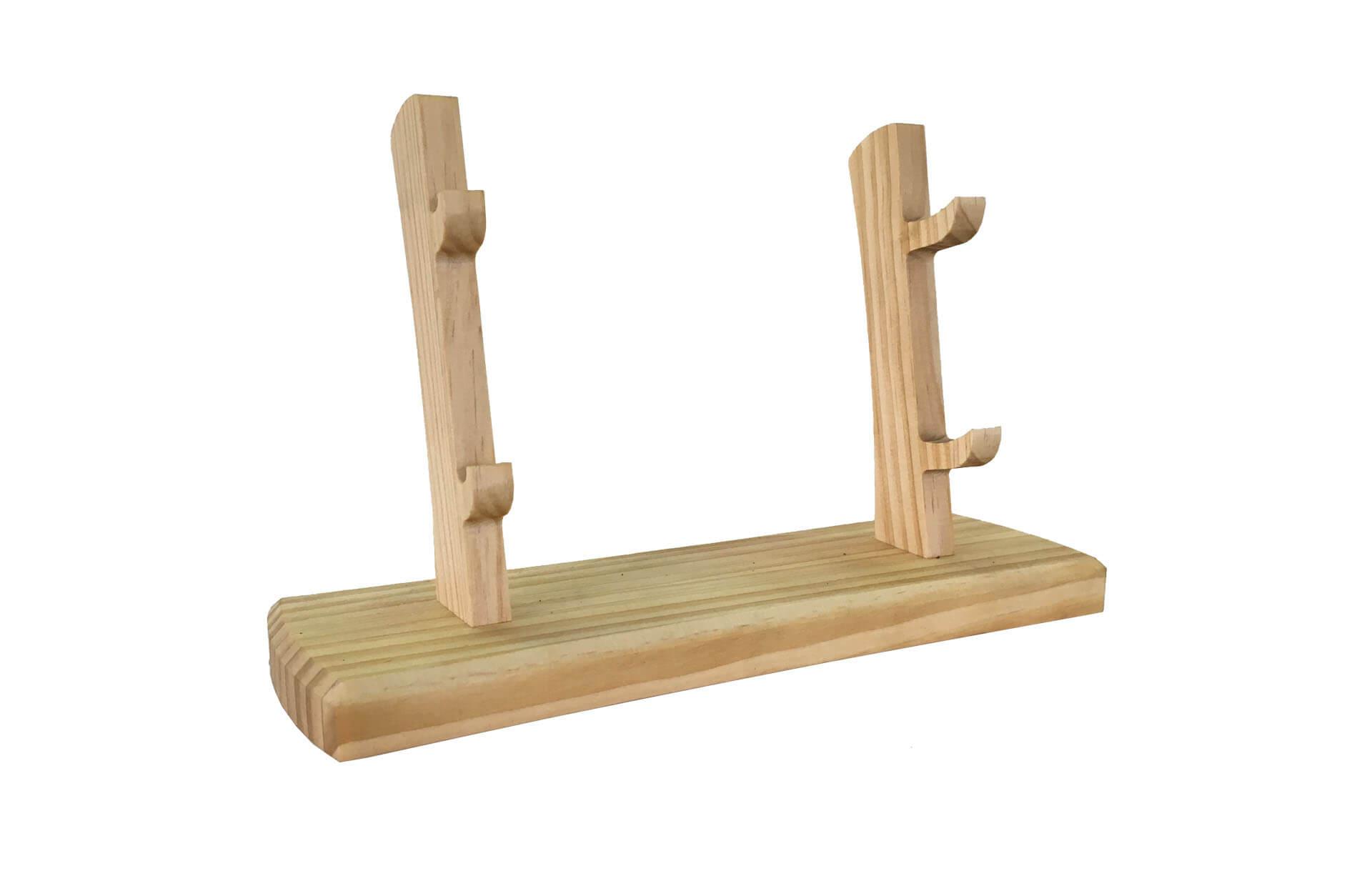 Peana de madera para 2 navajas