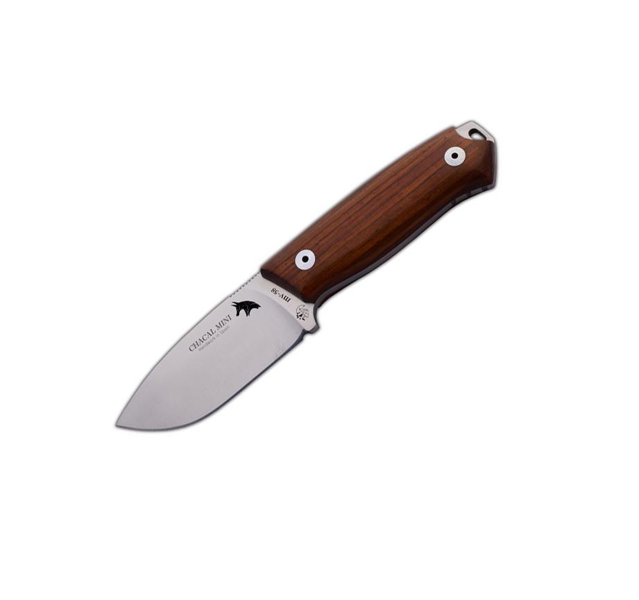 JV Chacal Mini cuchillo de cuello con mango de madera de cocobolo