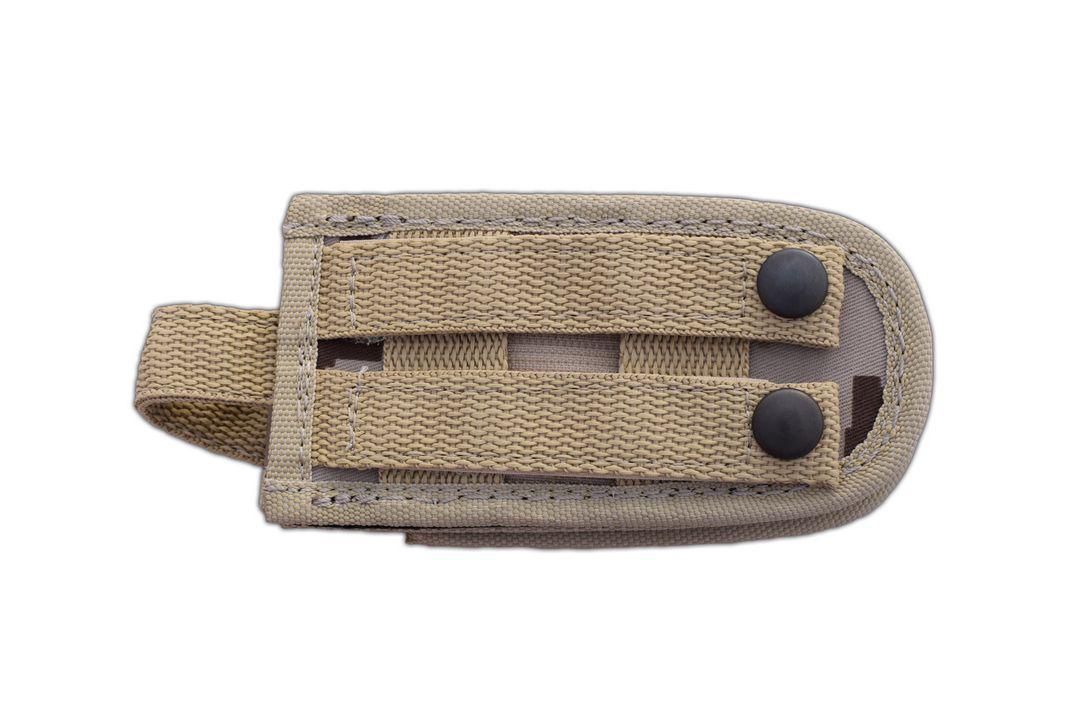 JV Raptor bushcraft pocket knife with tracker blade and camo micarta handle multiposition cordura sheath