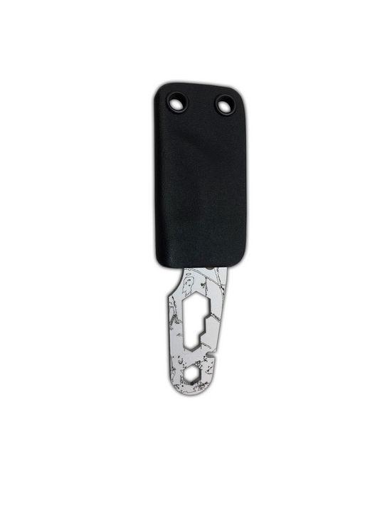 JV Small lacado negro cuchillo con funda kydex para cuello