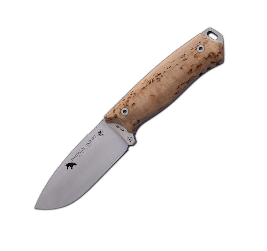 JV Chacal bushcraft cuchillo táctico con mango de madera de abedu...