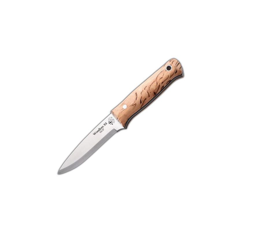 Cuchillo bushcraft Woodlore XS con mango de abedul