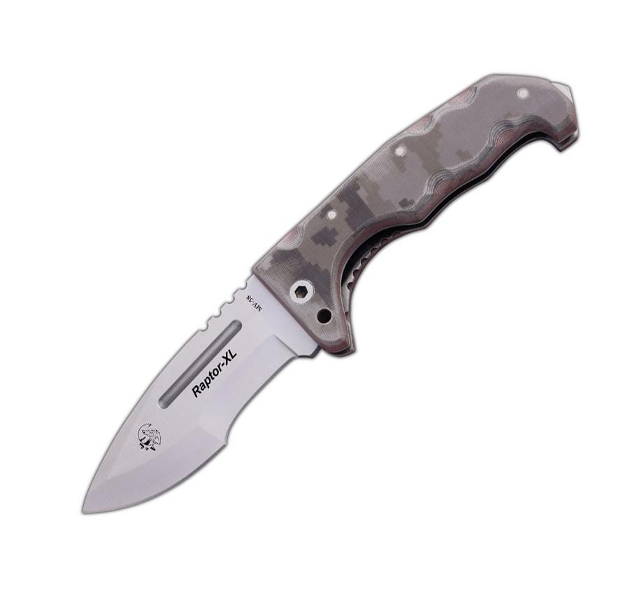 JV Raptor XL navaja bushcraft con hoja tracker y mango de micarta...