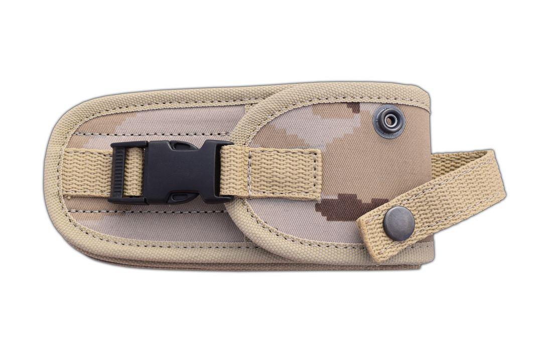 JV Raptor XL navaja bushcraft con hoja tracker y mango de micarta camo desierto