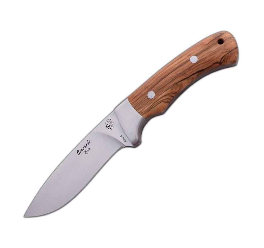 JV Guepardo Cuchillo de caza con mango de madera de olivo