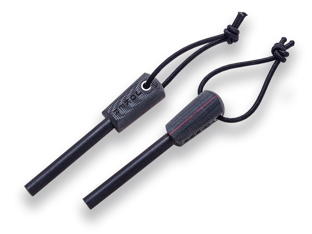 Faca Joker Bushcrafter com cabo de micarta preto com pederneira