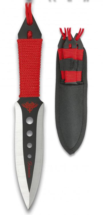 Set de tres lanzadores de Albainox con mango encordado rojo y lon...