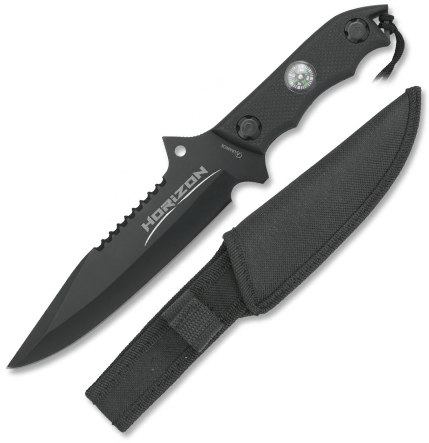 Coltello tattico Albainox nero Horizon con lama da 17,2 cm