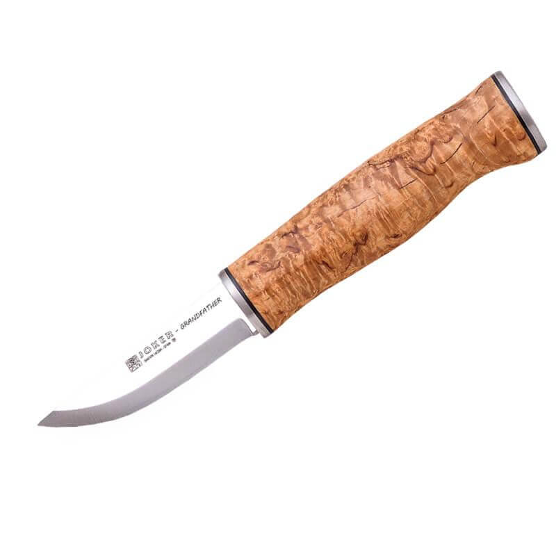 Cuchillo Puukko Grandfather con mango de abedul rizado