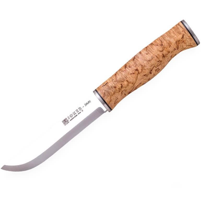 Cuchillo Puukko Sami con mango de abedul rizado