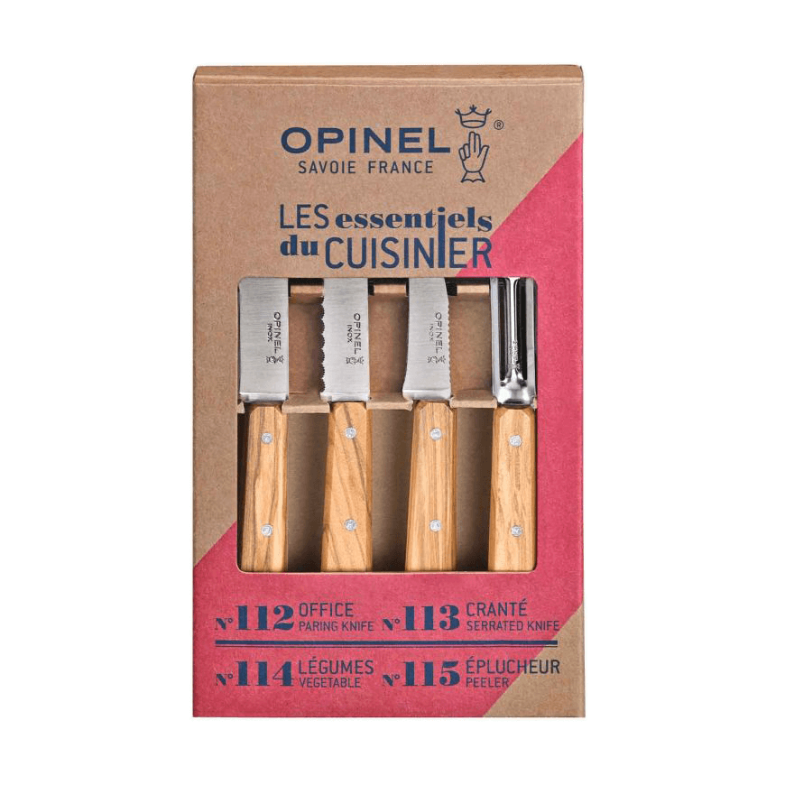 Kit de 4 cuchillos básicos de olivo de Opinel.