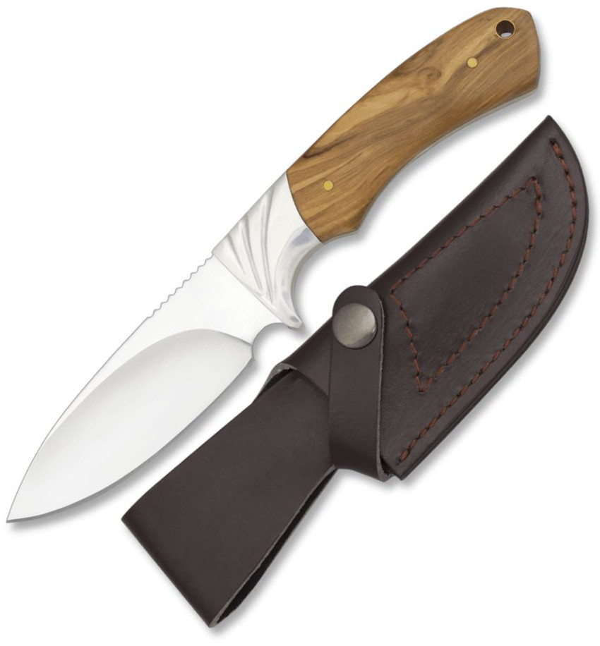 Cuchillo de caza de la marca Albainox con mango de madera de oliv...