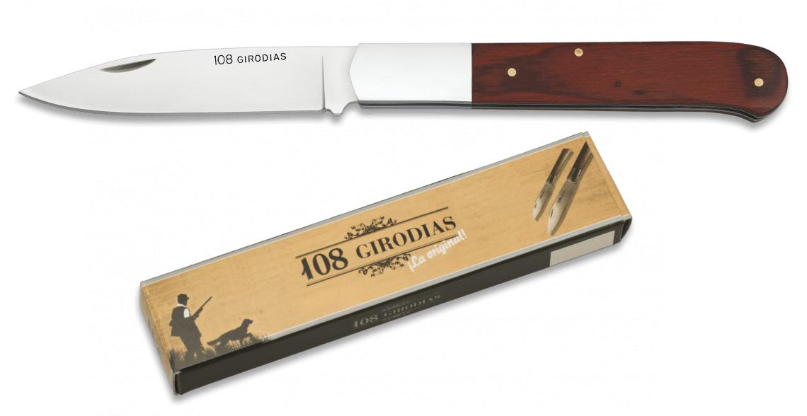 Navaja 108 Girodias con cachas de stamina roja y hoja de 10,7 cm