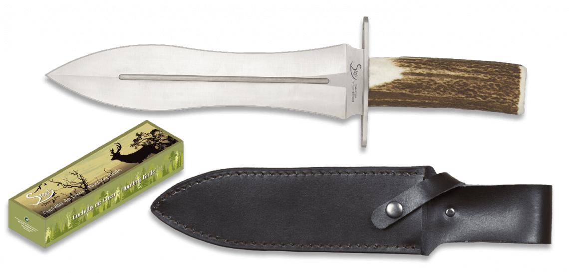 Cuchillo de remate para caza de Albainox con mango de asta de cie...