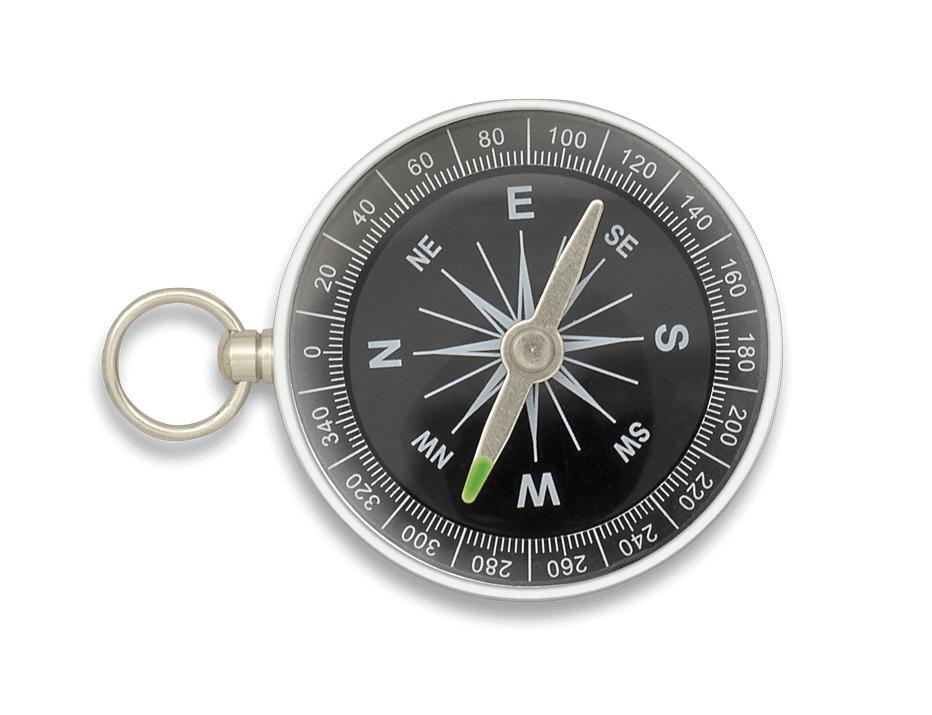 Brújula de bolsillo de aluminio Barbaric de 4,3 cm de diámetro