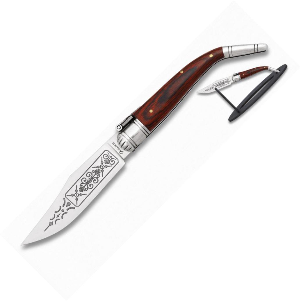 Navaja SEVILLANA Nº1 con peana, mango de stamina y hoja de 10 cm