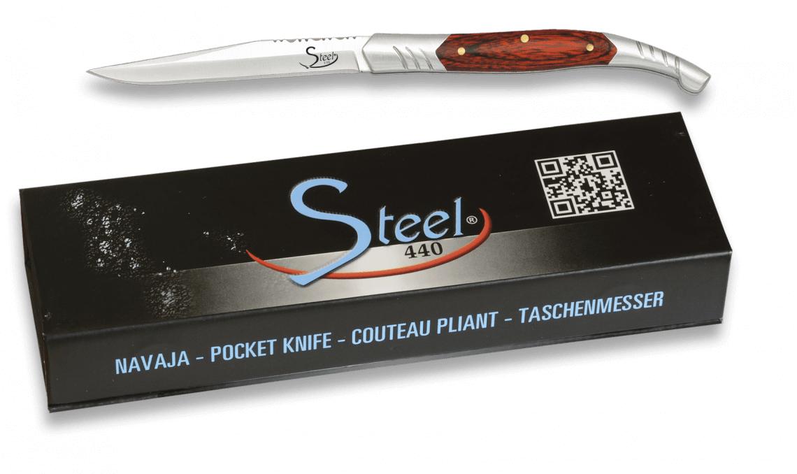 Coltello tascabile ALBAINOX con scala stamina rossa e lama tipo s...