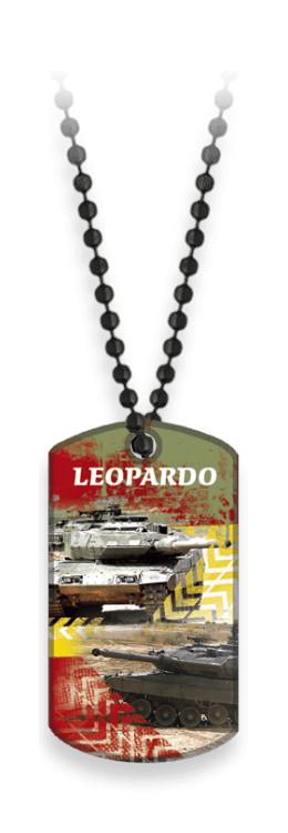 Placa con cadena de bolas LEOPARDO