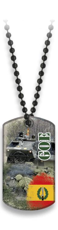 Placa con cadena de bolas GOE