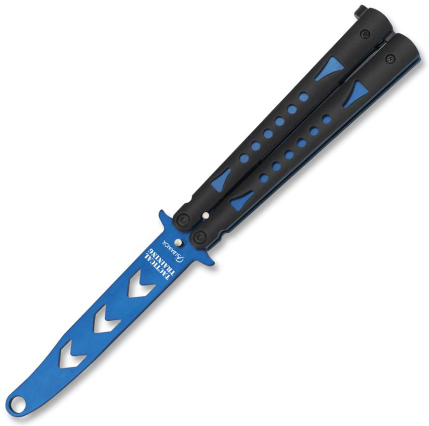 Albainox training butterfly knife with black aluminum handle and ...