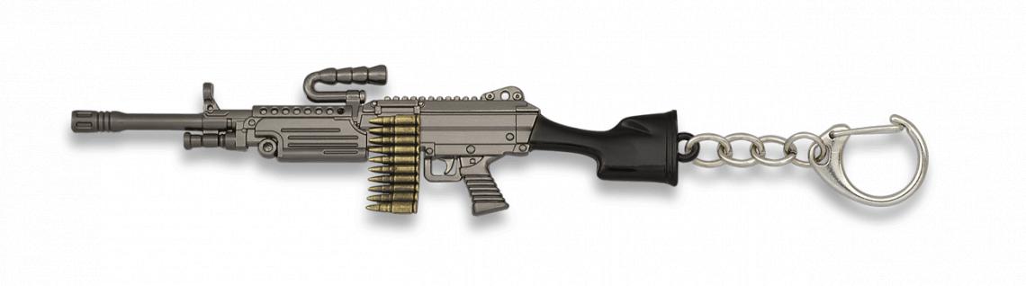 Llavero con forma de ametralladora ligera
