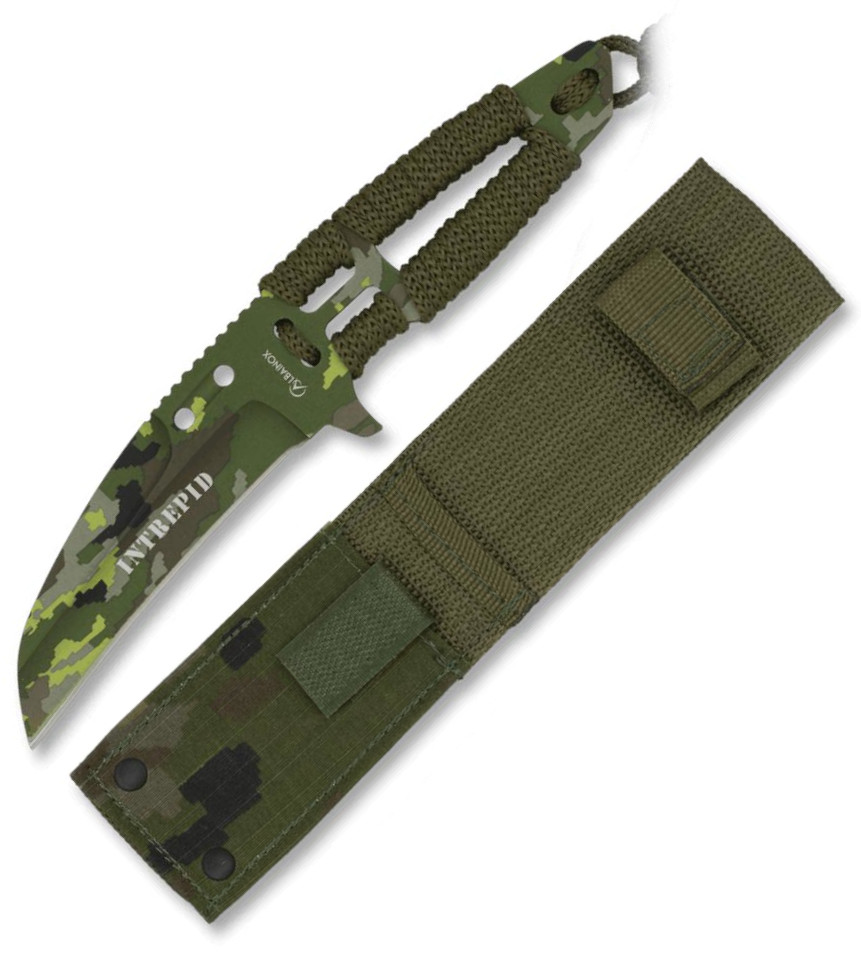Coltello tattico Albainox Intrepid in corda avvolto con fodero in...