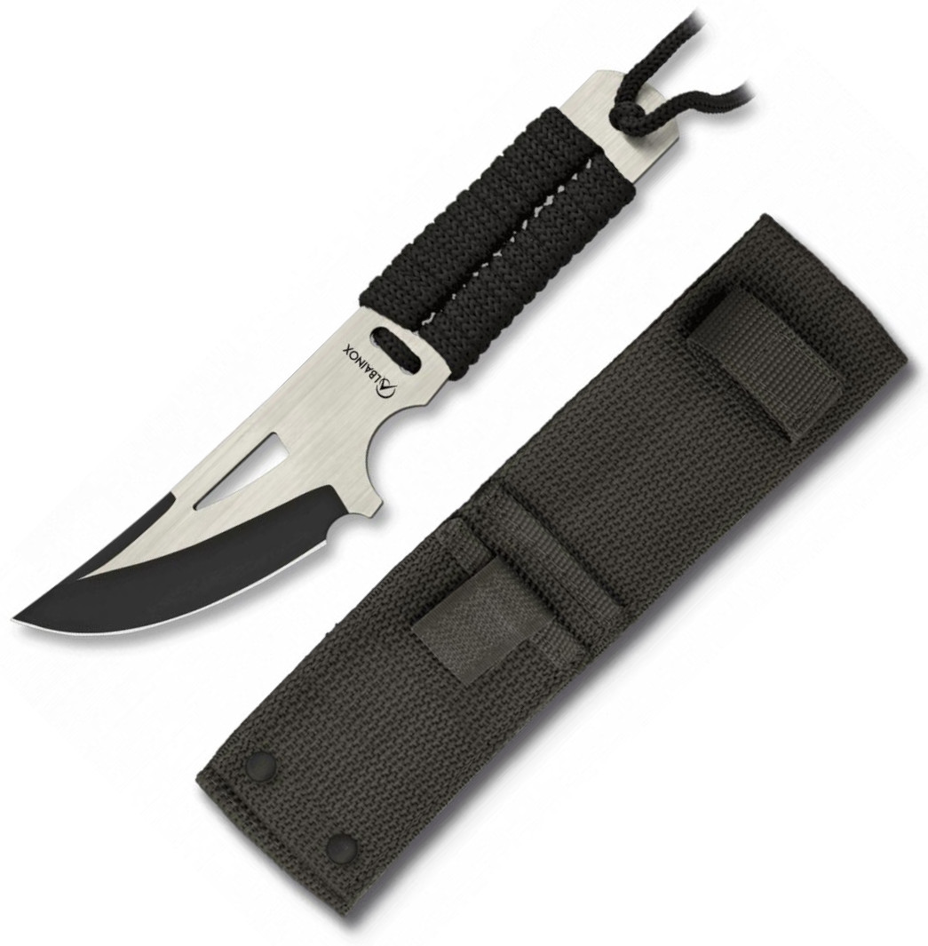 Coltello tattico Albainox avvolto in cordino nero con lama da 9 c...