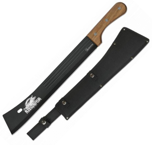 Einteilige Machete mit Holzgriff und 42 cm schwarzer Albainox-All...