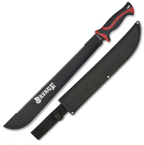 Lateinische Machete mit 45,7 cm schwarzer Klinge mit Säge und Gri...