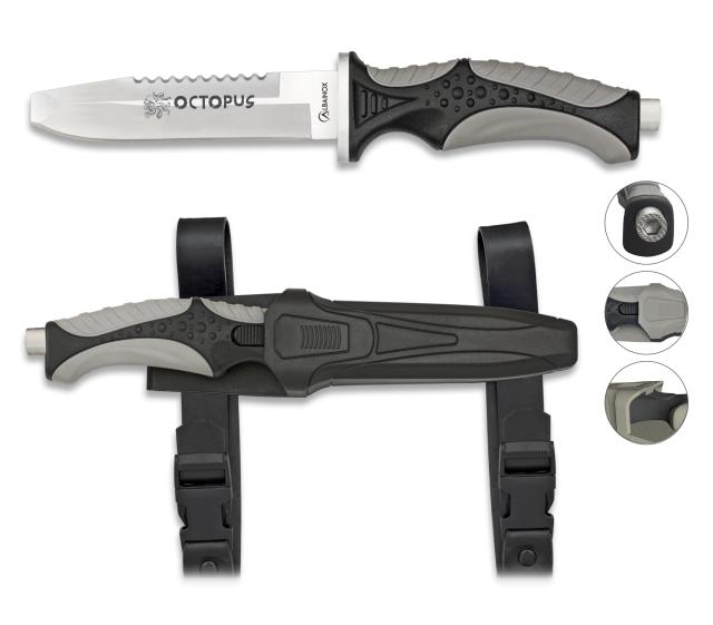 OCTOPUS Black & Grey Dive Knife