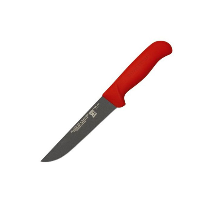 Cuchillo carnicero con hoja negra de 18 cm y mango de polipropile...