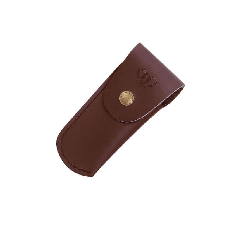 Navaja campera Cudeman. Mango estamina roja. 9 cm. Funda de cuero