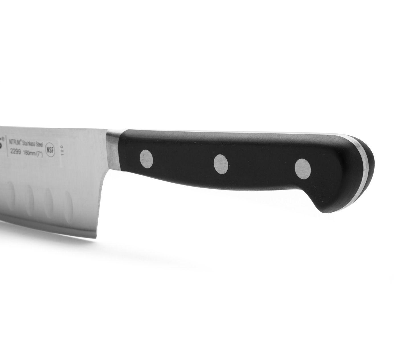 Cuchillo Rocking Santoku con mango de polipropileno negro Arcos Opera