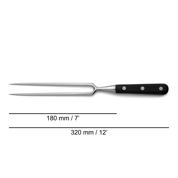 Fourchette à découper série Arcos Opera avec manche en polyoxyméthylène noir