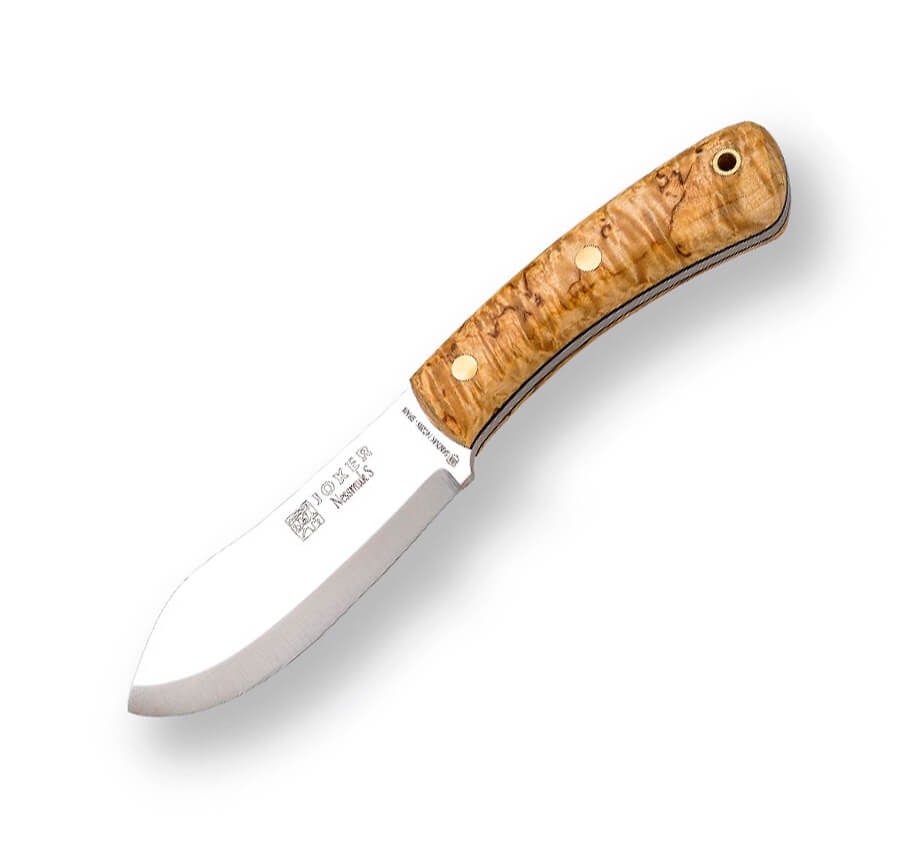 Cuchillo bushcraft Joker Nessmuk S con mango de madera de abedul