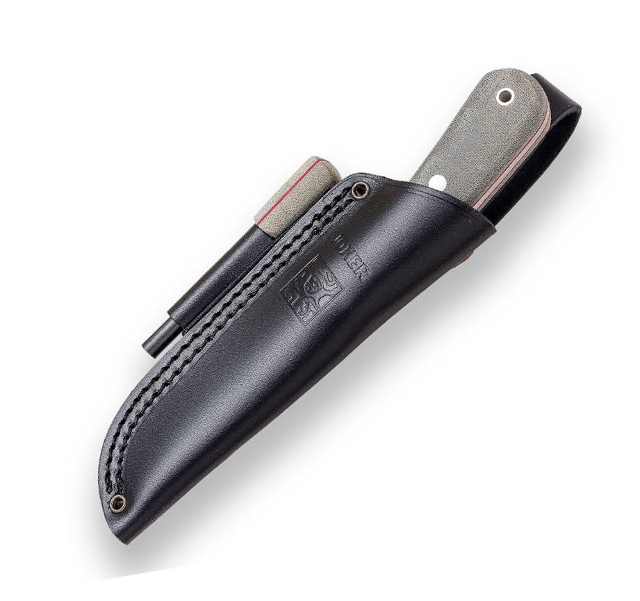 Faca Joker Montañero com cabo de lona verde inclui pederneira