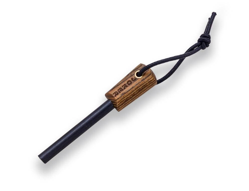 Coltello Joker Montañero con manico in legno bocote con pietra focaia