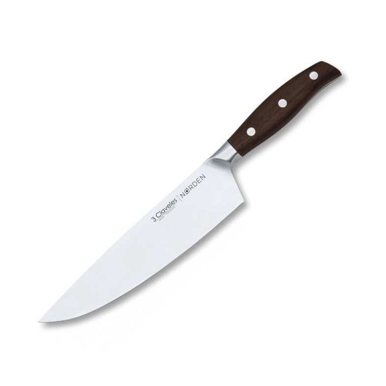 Cuchillo cocinero forjado serie Norden con mango de roble y hoja ...