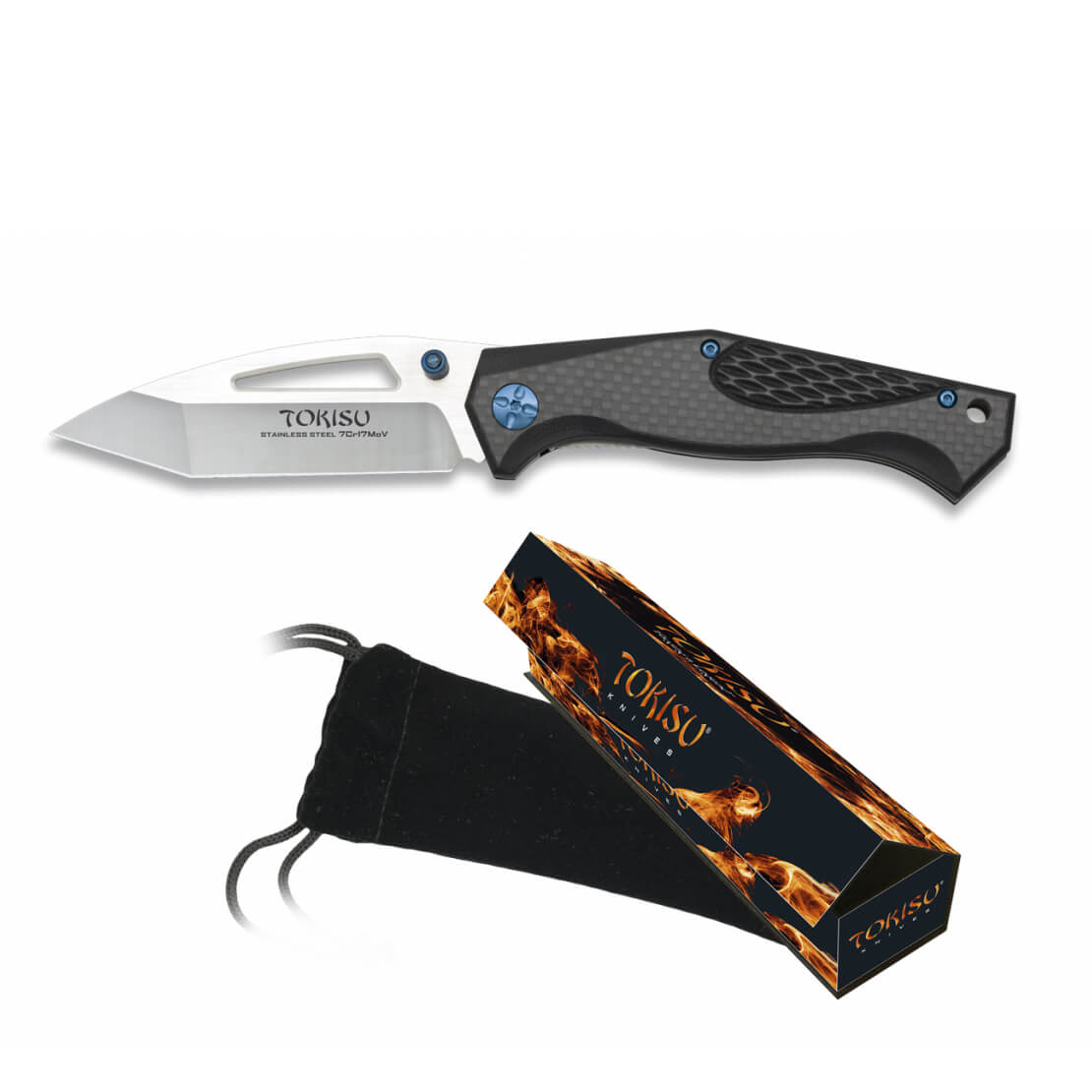 Tokisu pocket knife with a 9 cm long and 3.3 mm thick blade. With clip.