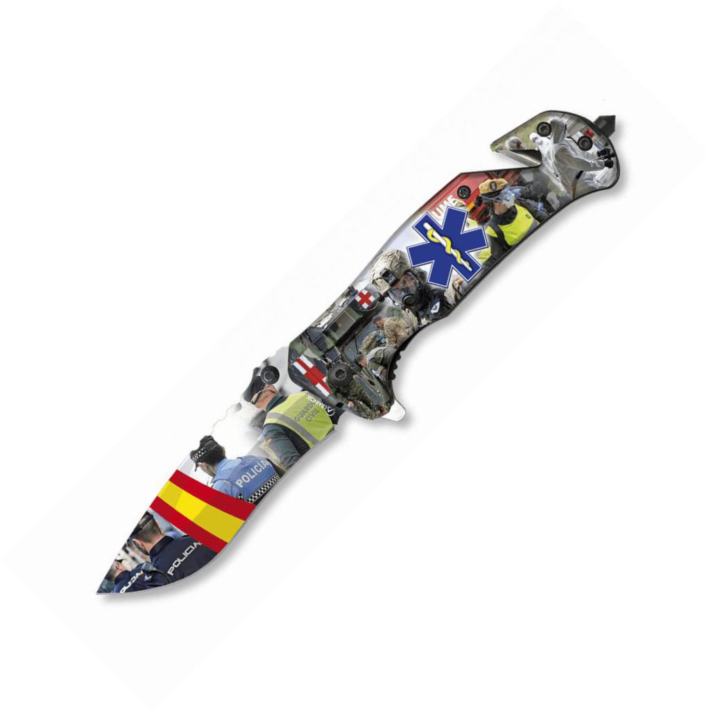 Navaja táctica 3D Albainox Estrella de la Vida con hoja de 8,1 cm