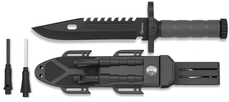 Albainox survival knife with ABS handle and 19 cm stainless steel...