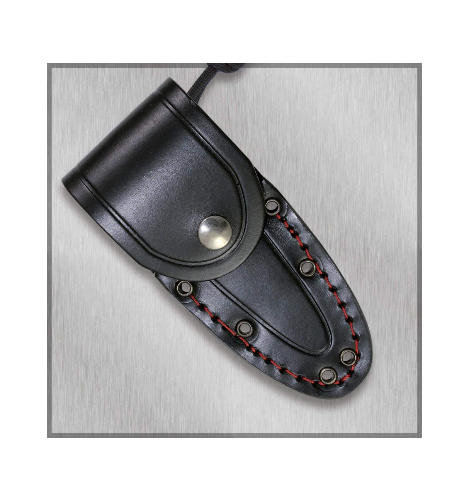 Couteau tactique Nieto Chamán micra avec manche en micarta noir et lame en acier Böhler avec étui en cuir