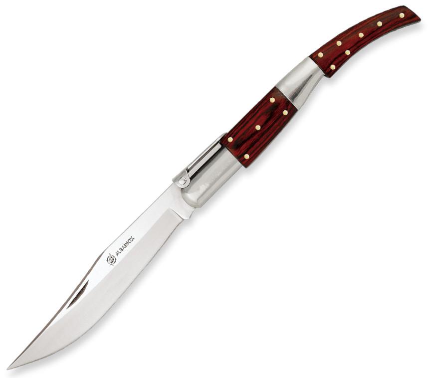 Navaja Árabe con carraca, mango de acero y stamina roja y hoja de...