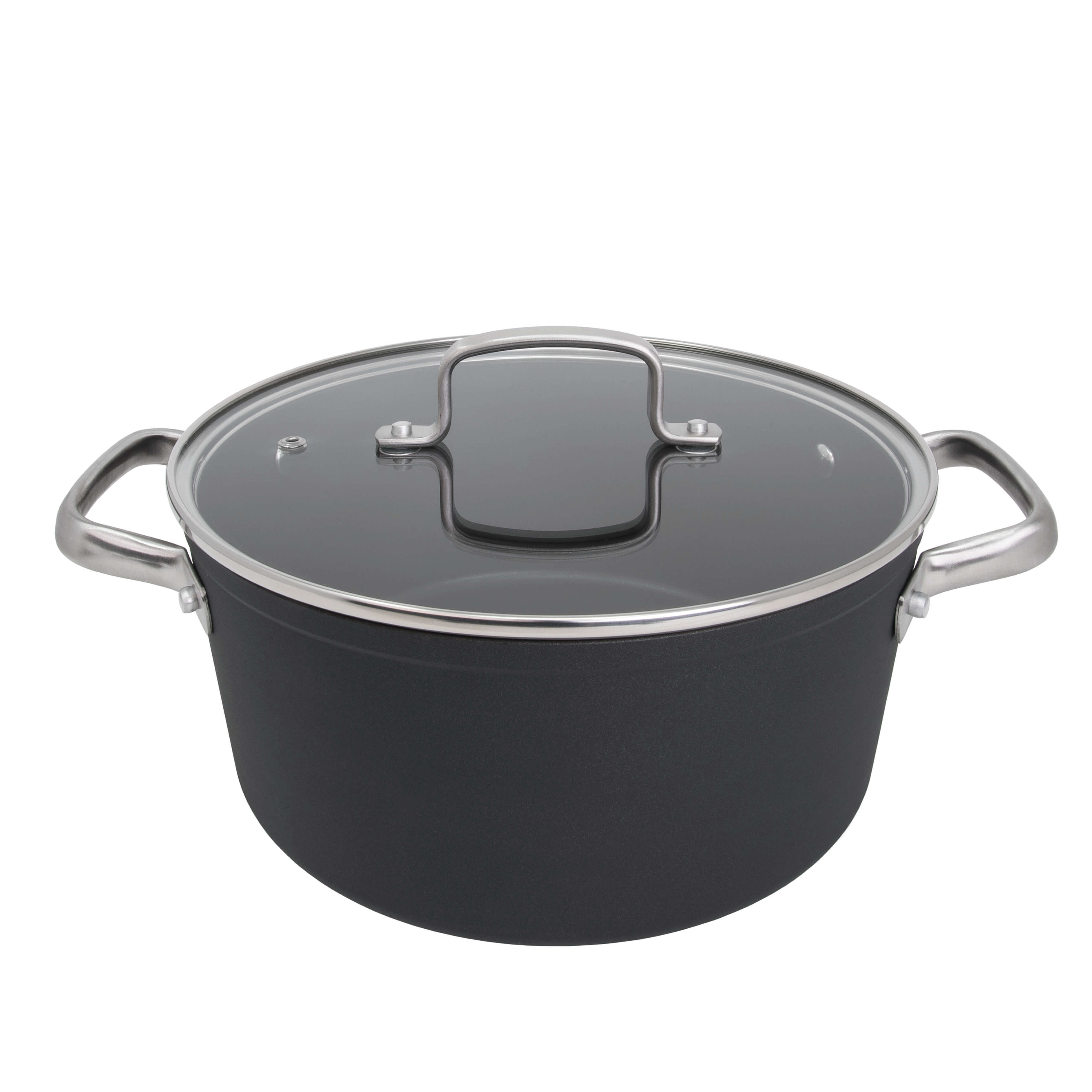 Samoa Antihaft-Kochtopf 24 cm schwarz mit Deckel