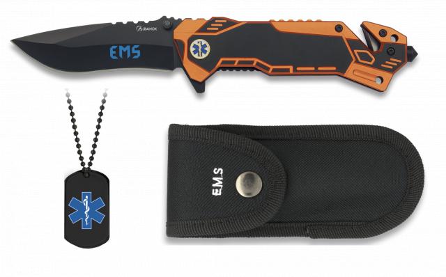 Navaja táctica Albainox EMS con chapa, rompecristales y hoja de 8...
